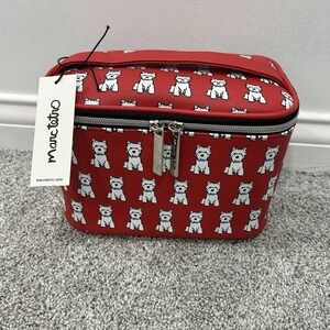 Marc Tetro Westie Makeup Bag Red NWT 9"x6"x6" Makeup Skincare Cosmetic Case